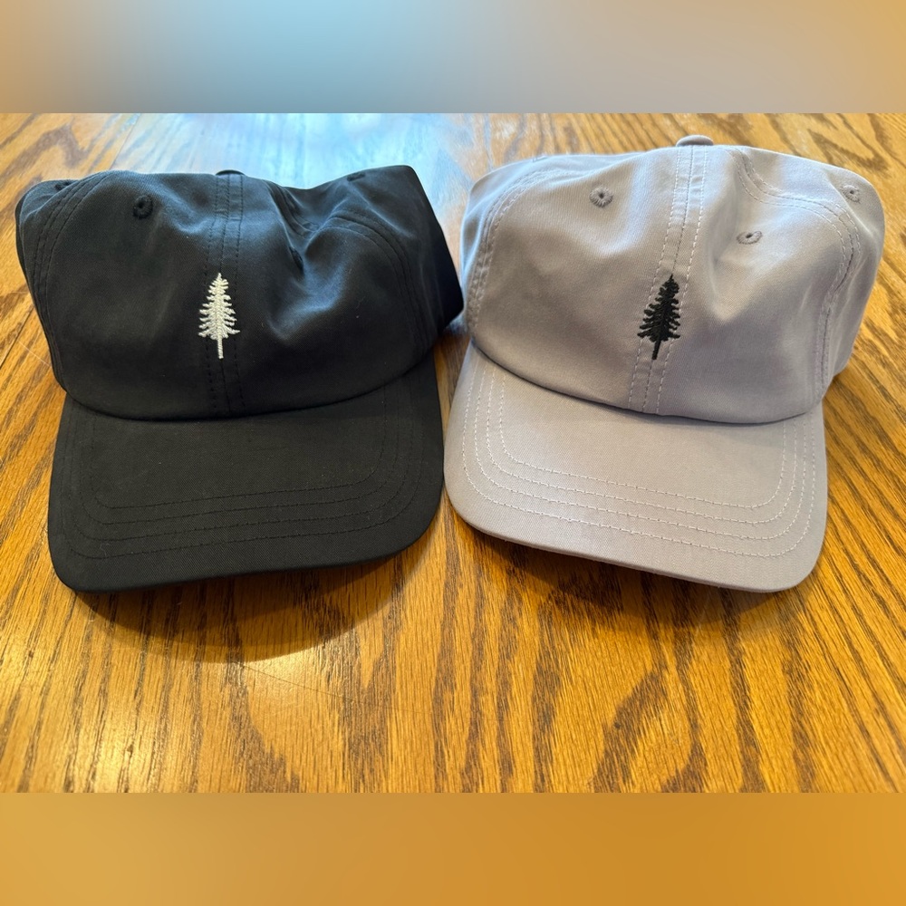 tentree Black and Pale Purple Tree Embroidered Caps